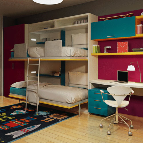 Space-saving Tuckin Bunk-bed Can Be Folded Away