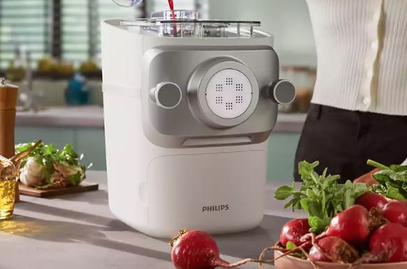 Philips 7000 Series Pasta Maker, ProExtrude Technology 150W, 8 discs,  Perfect Mixing Technology, Preapre up to 8 Portions, NutriU App, White